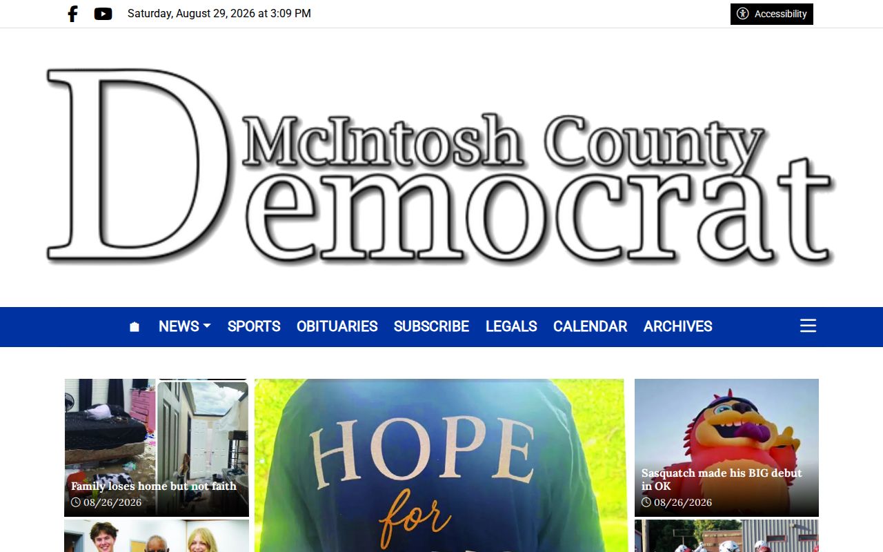 McIntosh Democrat local newspaper source for historical county news